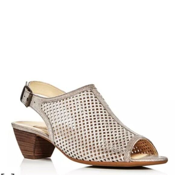 Paul Green Pewter Lois Perforated Slingback Size 9 - Picture 1 of 16